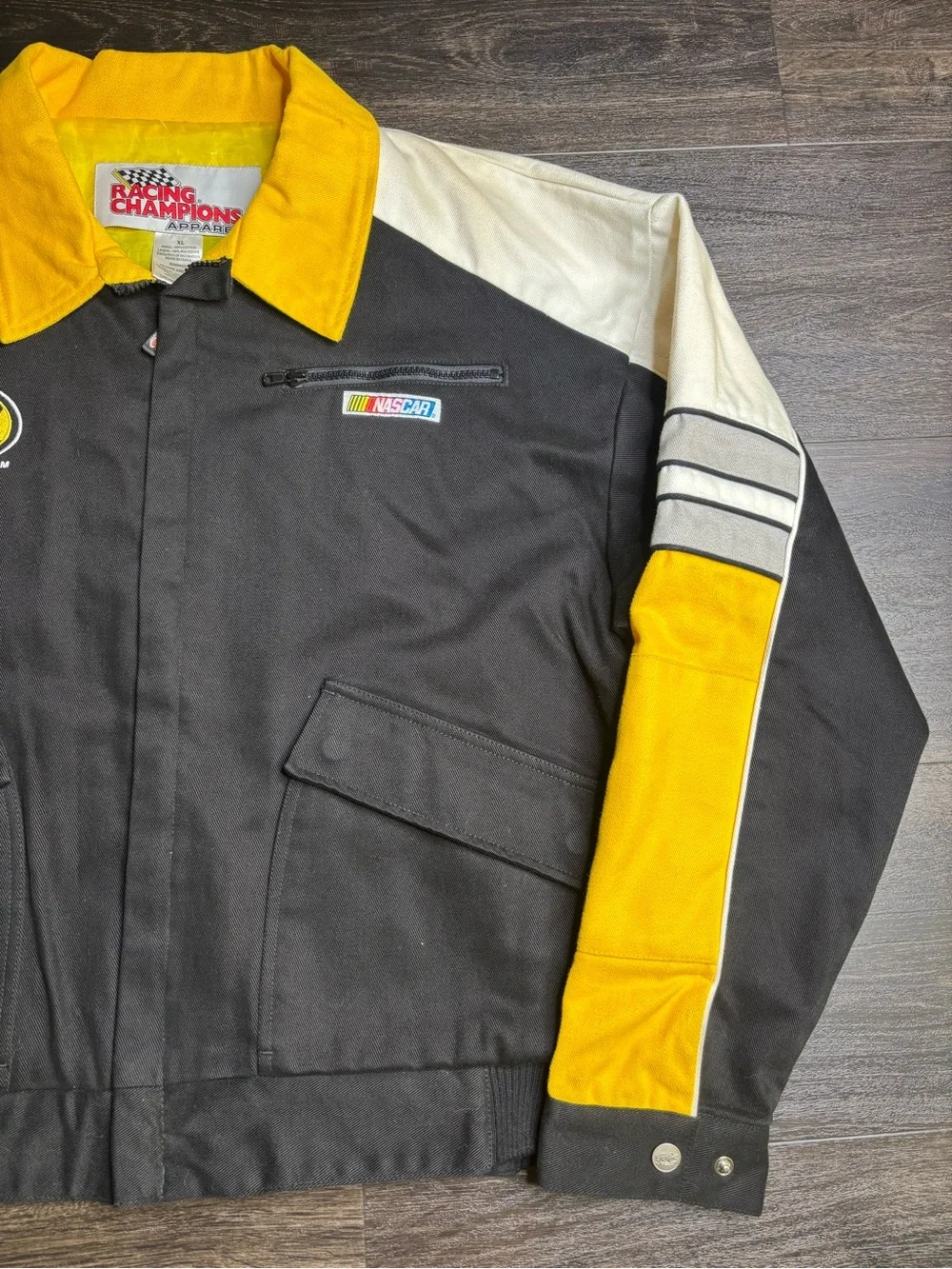Vintage 90s Nextel Cup Series Jacket Mens XL Black Nascar Embroidered Cotton